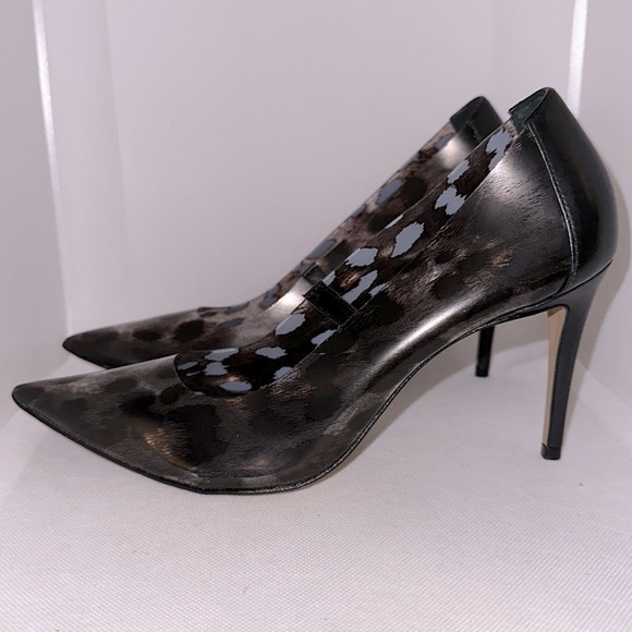 VINCE CAMUTO Anessta Clear Animal Leopard Print Heels Size 8.5M - EUC - Picture 5 of 11